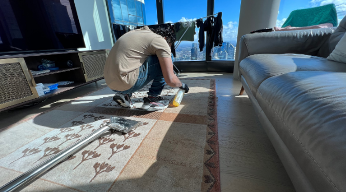 Hot water extraction carpet cleaning