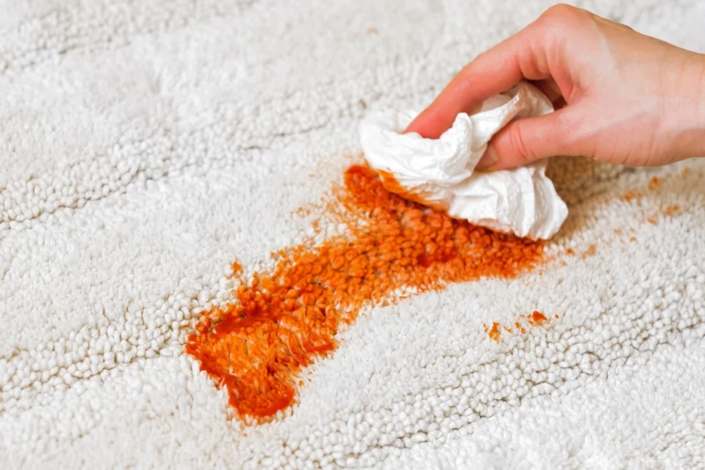 Carpet cleaning for oil spots